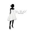 Beautiful Bride Brocade Short Gown Logo Ideas, Bridal Boutique Logo, Bridal Gown Logo Vector Design