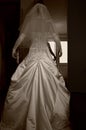 Beautiful bride dress and arms down Royalty Free Stock Photo