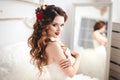 Beautiful bride portrait with bright make-up Royalty Free Stock Photo