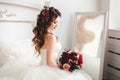 Beautiful bride portrait with bright make-up Royalty Free Stock Photo