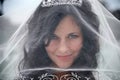 Beautiful bride posing in her wedding day Royalty Free Stock Photo