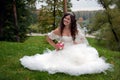 Beautiful bride posing in her wedding day Royalty Free Stock Photo