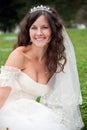 Beautiful bride posing in her wedding day Royalty Free Stock Photo