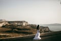 Beautiful bride on sea shore Royalty Free Stock Photo