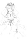 Beautiful bride sketch Royalty Free Stock Photo