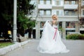 Beautiful bride with tattoo at wedding morning Royalty Free Stock Photo