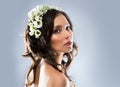 Beautiful bride wearing Royalty Free Stock Photo