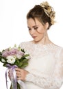 Beautiful bride with wedding bouquet in her hands Royalty Free Stock Photo