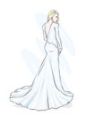 Beautiful bride in a wedding dress. Vector illustration for a card or poster. Wedding.