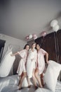 Bride with bridesmaid