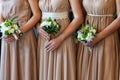 Beautiful bridesmaid bouquets Royalty Free Stock Photo