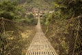 Beautiful bridge in Himalaya Mountain during trekking tours, Nepal