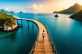 beautiful bridge on the lake