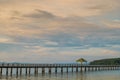 Beautiful bridge in the sea in the sunset is a natural relaxing. Royalty Free Stock Photo