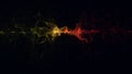 Beautiful bright abstract background image. 3d render data visualization. Complex graph with glow elements and particles.