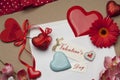 Beautiful bright accessories for Valentine`s Day Royalty Free Stock Photo