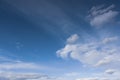 Beautiful bright blue sky with white fluffy clouds on a clear Sunny day Royalty Free Stock Photo