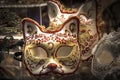 Beautiful and bright carnival Venetian masks close-up