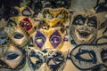 Beautiful and bright carnival Venetian masks close-up