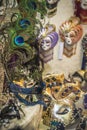 Beautiful and bright carnival Venetian masks close-up