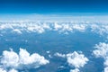 Beautiful bright clear blue sky with tiny cloud out of the airplane for background. Royalty Free Stock Photo