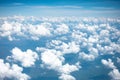 Beautiful bright clear blue sky with tiny cloud out of the airplane for background. Royalty Free Stock Photo