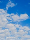 Beautiful Bright and Clear blue sky and  White cloud Background for Wallpaper Royalty Free Stock Photo