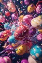 Beautiful bright Easter eggs. selective focus. Royalty Free Stock Photo