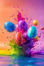 Beautiful bright Easter eggs. selective focus. Royalty Free Stock Photo