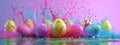 Beautiful bright Easter eggs. selective focus. Royalty Free Stock Photo