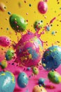 Beautiful bright Easter eggs. selective focus. Royalty Free Stock Photo