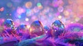 Beautiful bright Easter eggs. selective focus. Royalty Free Stock Photo