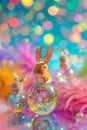 Beautiful bright Easter eggs. selective focus. Royalty Free Stock Photo