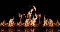 Beautiful fire flames on black background Royalty Free Stock Photo