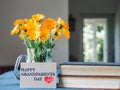 Beautiful, bright flowers lying on a table