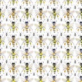 Beautiful bright graphic abstract cute lovely artistic vintage summer colorful vertical pattern of honey bees and black ants water Royalty Free Stock Photo