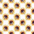 Beautiful bright graphic autumn wonderful colorful yellow orange herbal floral sunflowers geometric pattern