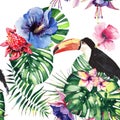 Beautiful bright lovely colorful tropical hawaii floral herbal summer pattern of tropical flowers