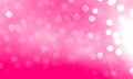 Beautiful bright pink illuminated background with bokeh effect and and transparent hearts