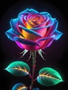 beautiful bright rose on a dark background with gradient