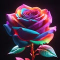 beautiful bright rose on a dark background with gradient