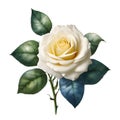 A beautiful, bright rose painting. AI-Generated.