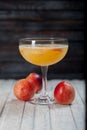 Beautiful, bright spring-summer cocktails made from freshly squeezed fruits and vegetables, on a loft background Royalty Free Stock Photo