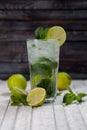 Beautiful, bright spring-summer cocktails made from freshly squeezed fruits and vegetables, on a loft background Royalty Free Stock Photo