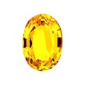 Beautiful bright yellow diamond isolated on white background. Vector illustration