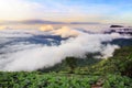 beautiful bright blue sky and fog cloud view mountain landscape Royalty Free Stock Photo