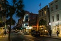 Beautiful brightly lit Charleston street at dusk