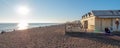 Beautiful Brighton beach is a popular place in summer - BRIGHTON, UNITED KINGDOM - FEBRUARY 27, 2019