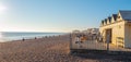 Beautiful Brighton beach is a popular place in summer - BRIGHTON, UNITED KINGDOM - FEBRUARY 27, 2019