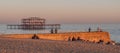 Beautiful Brighton beach is a popular place in summer - BRIGHTON, UNITED KINGDOM - FEBRUARY 27, 2019